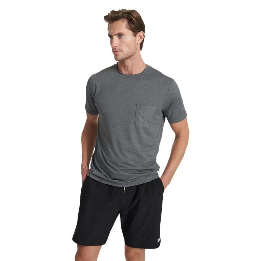 NWT'S VUORI Tradewind Performance Tee 2.0 Men's Size Small Heather Grey V1052